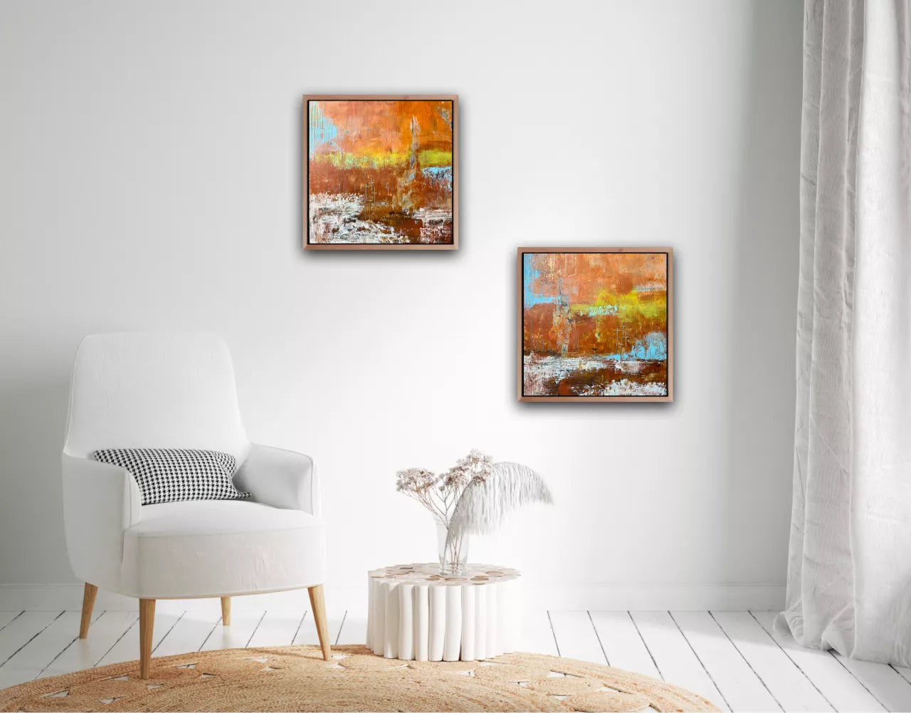 Fired Earth I & II - Diptych