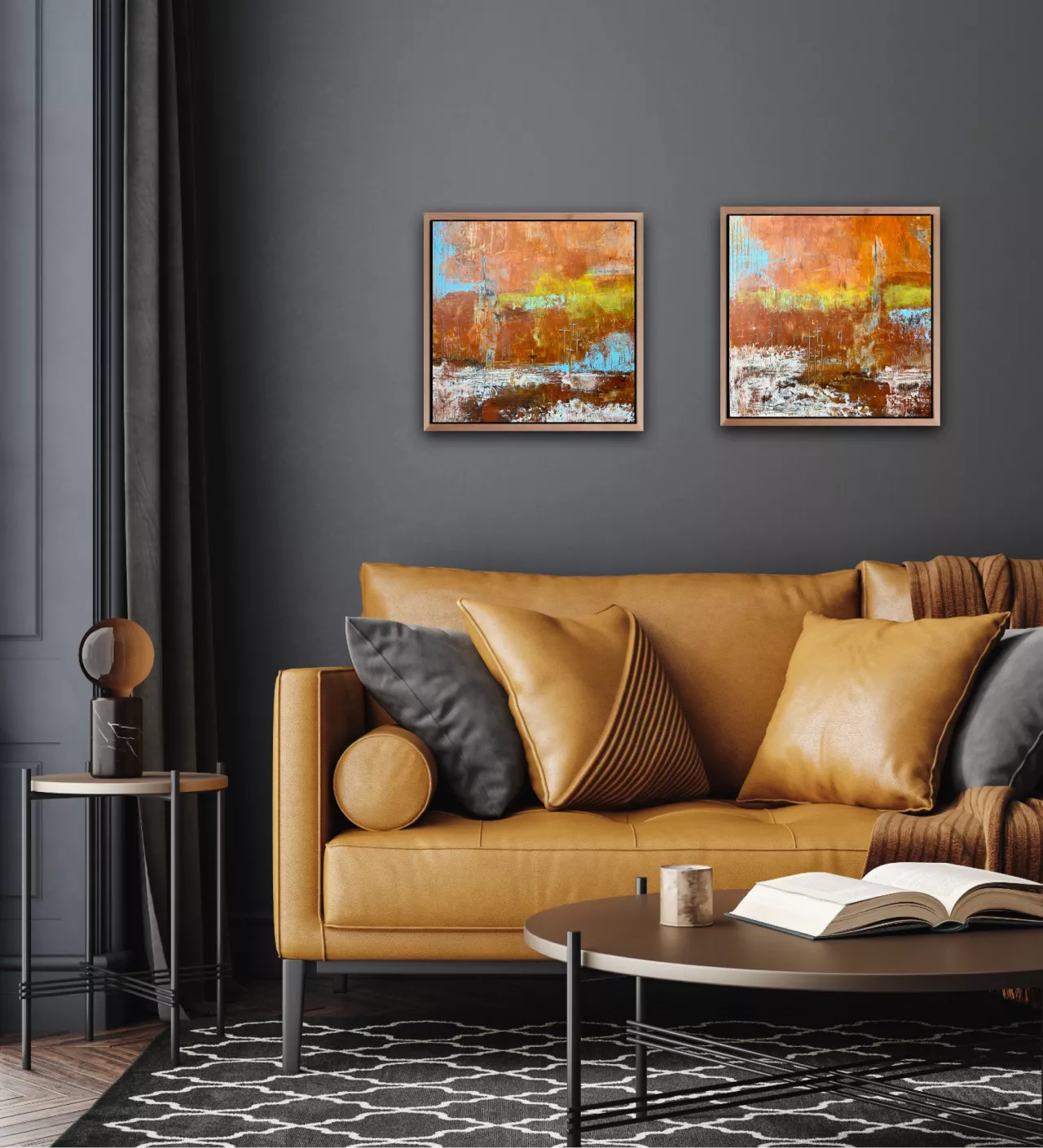 Fired Earth I & II - Diptych