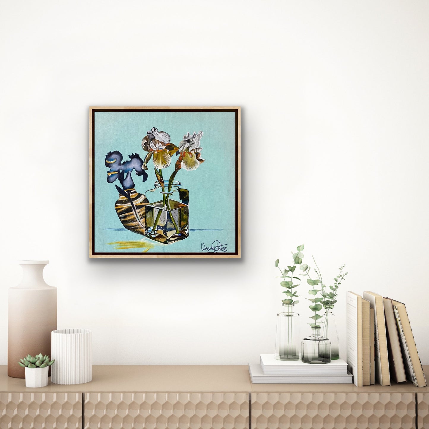 Irises in Glass - Framed