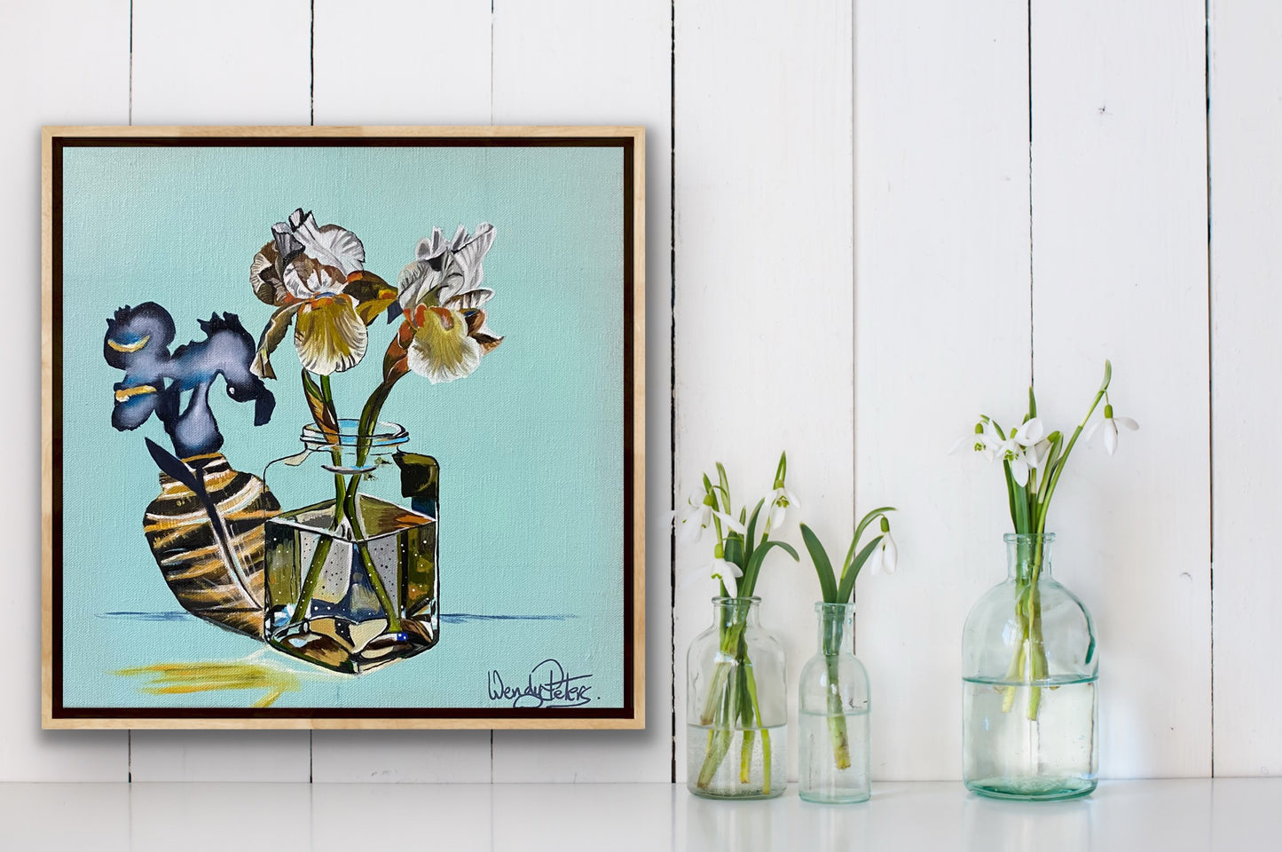 Irises in Glass - Framed