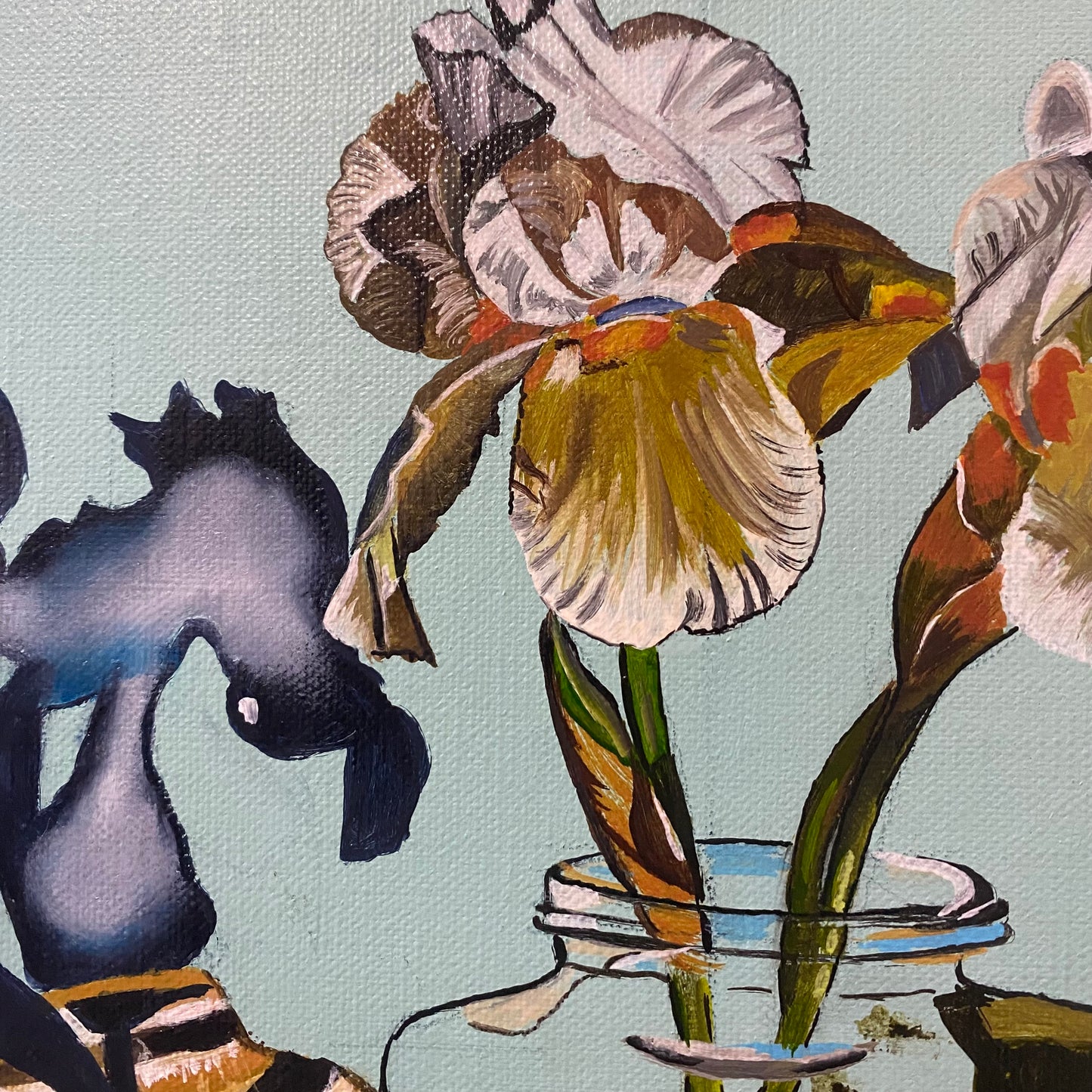 Irises in Glass - Framed