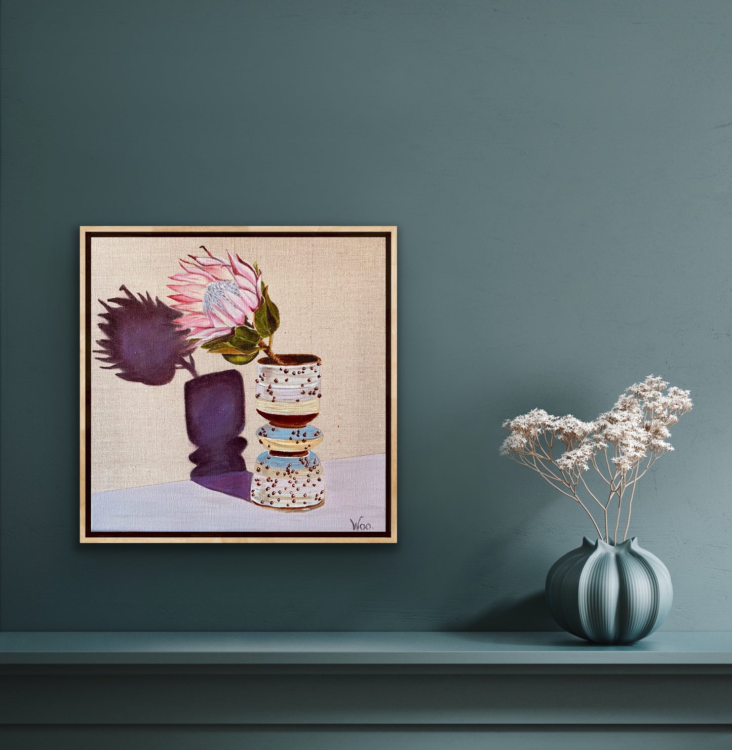 Protea in Dotty Pottery