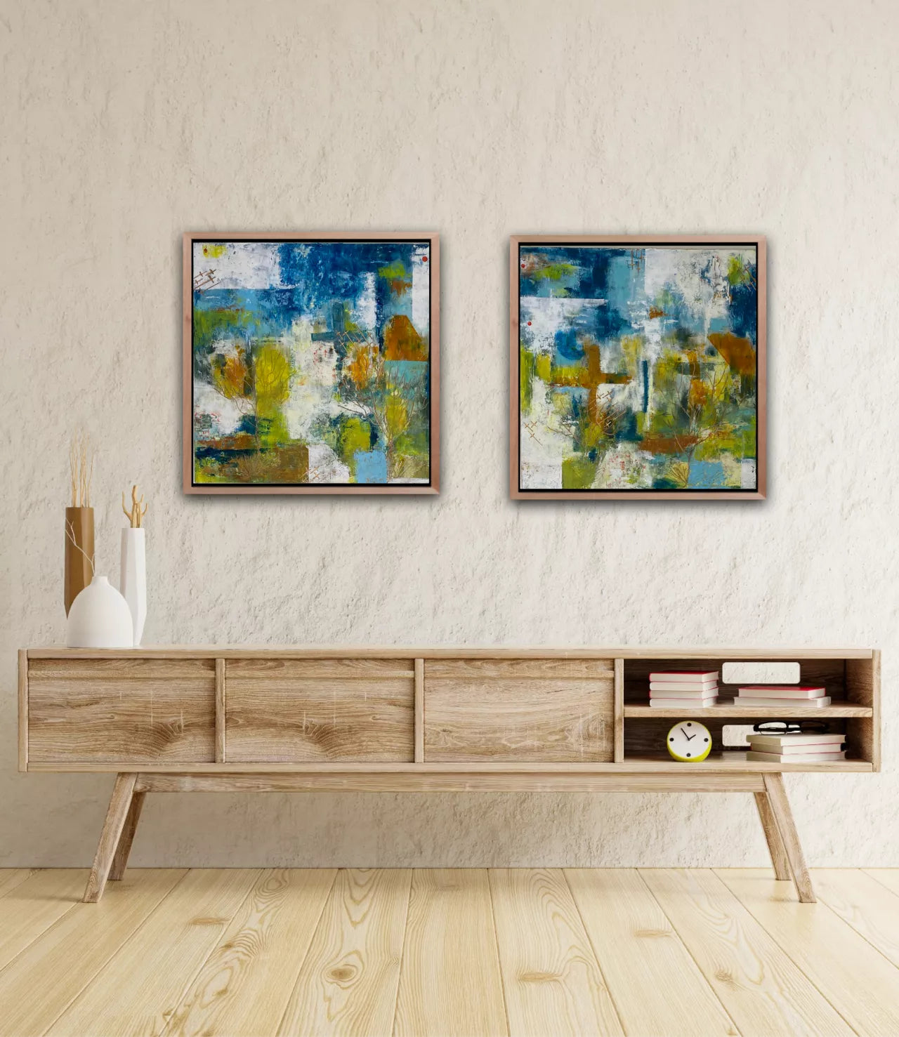 Soul Searching I & II - DIPTYCH - Framed in Oak