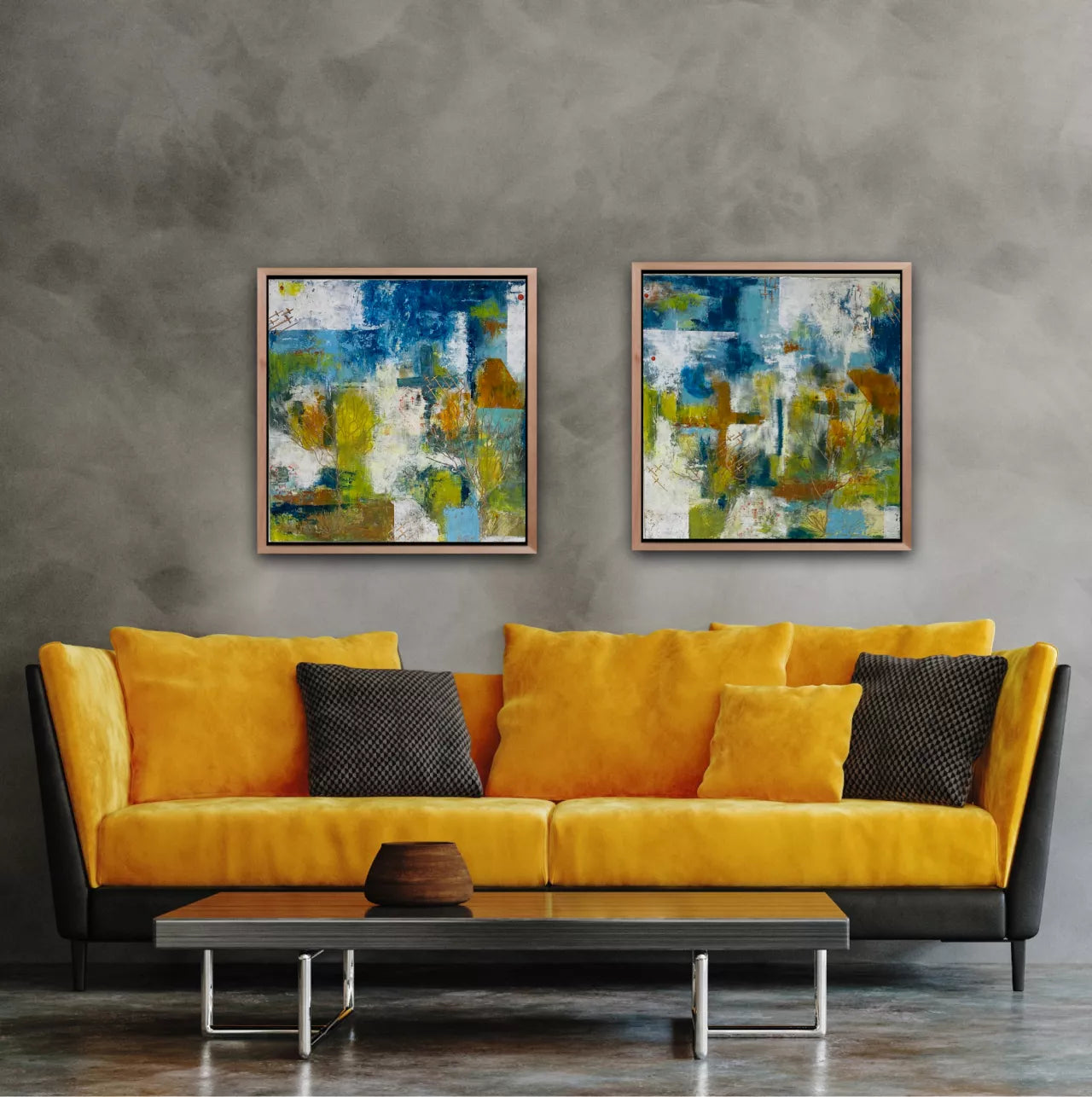 Soul Searching I & II - DIPTYCH - Framed in Oak