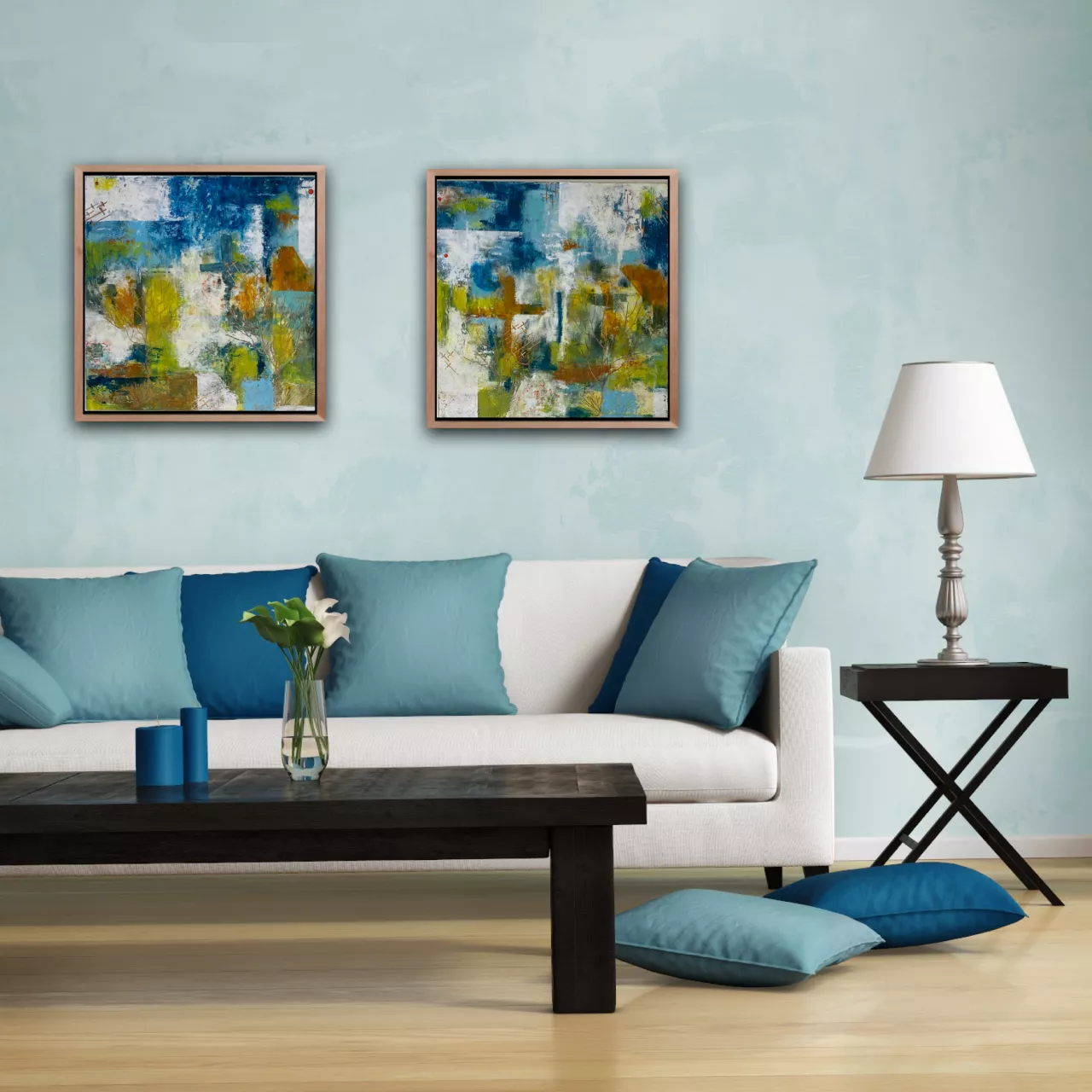 Soul Searching I & II - DIPTYCH - Framed in Oak