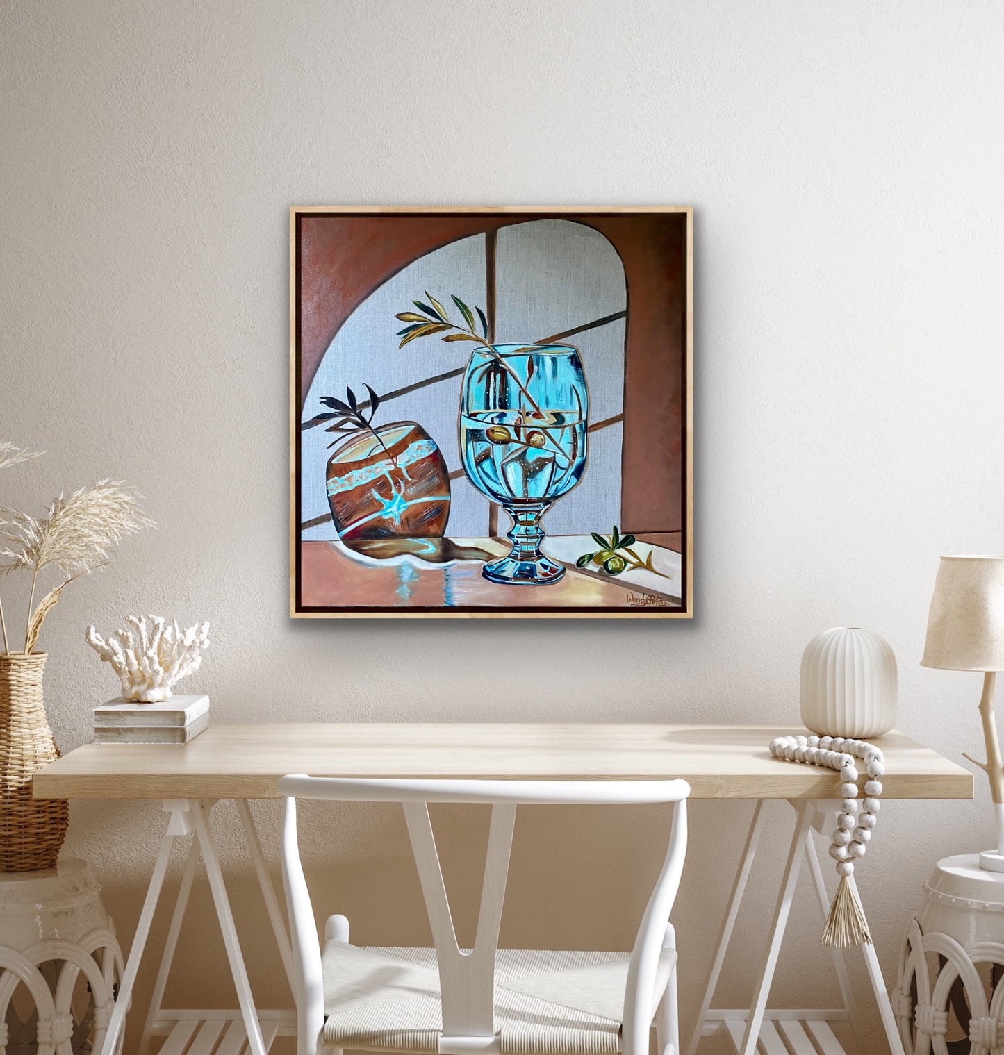 Blue Vase and Olive Branch