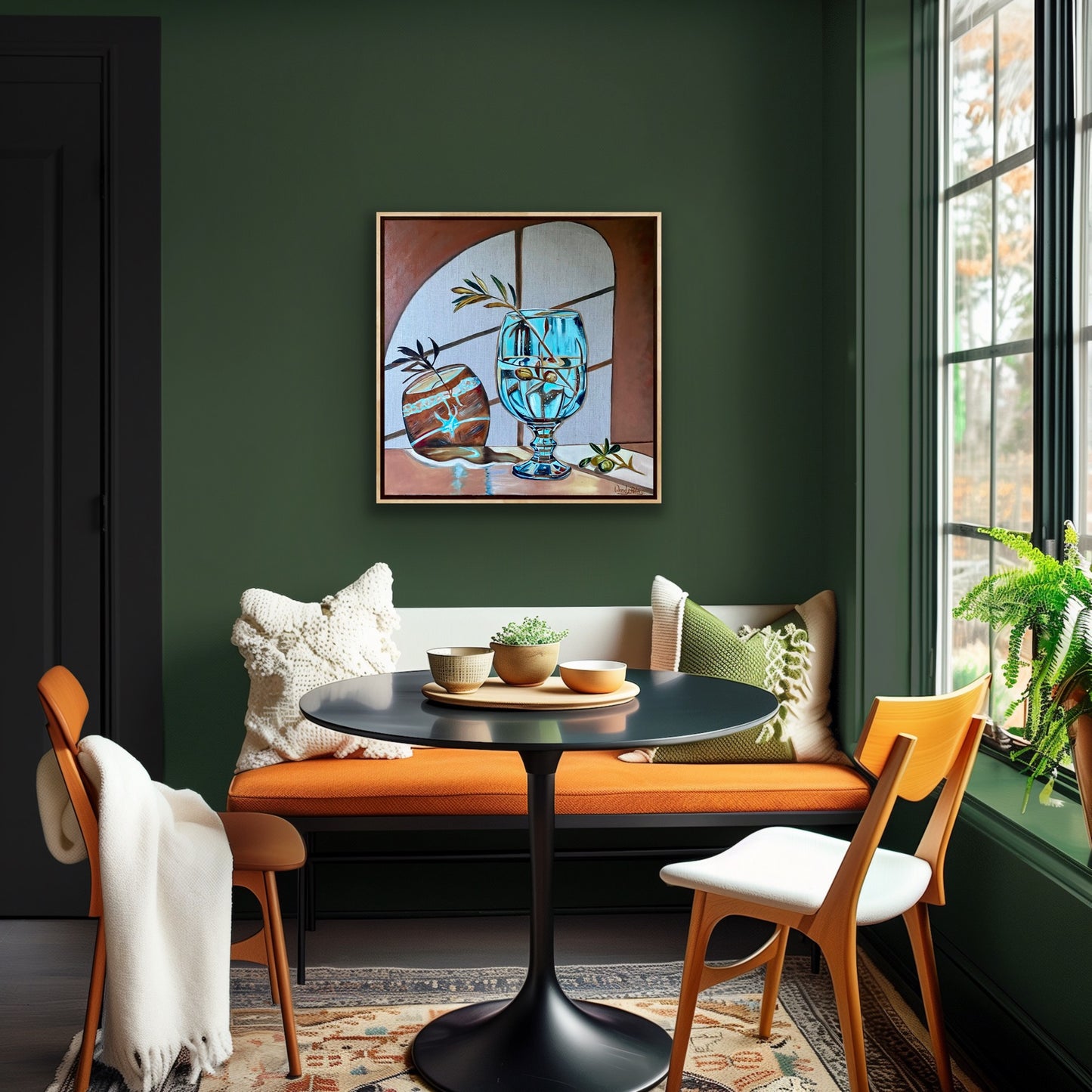 Blue Vase and Olive Branch