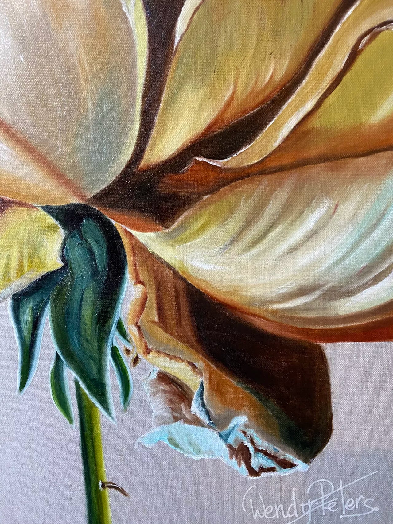 Dupion Rose - Framed