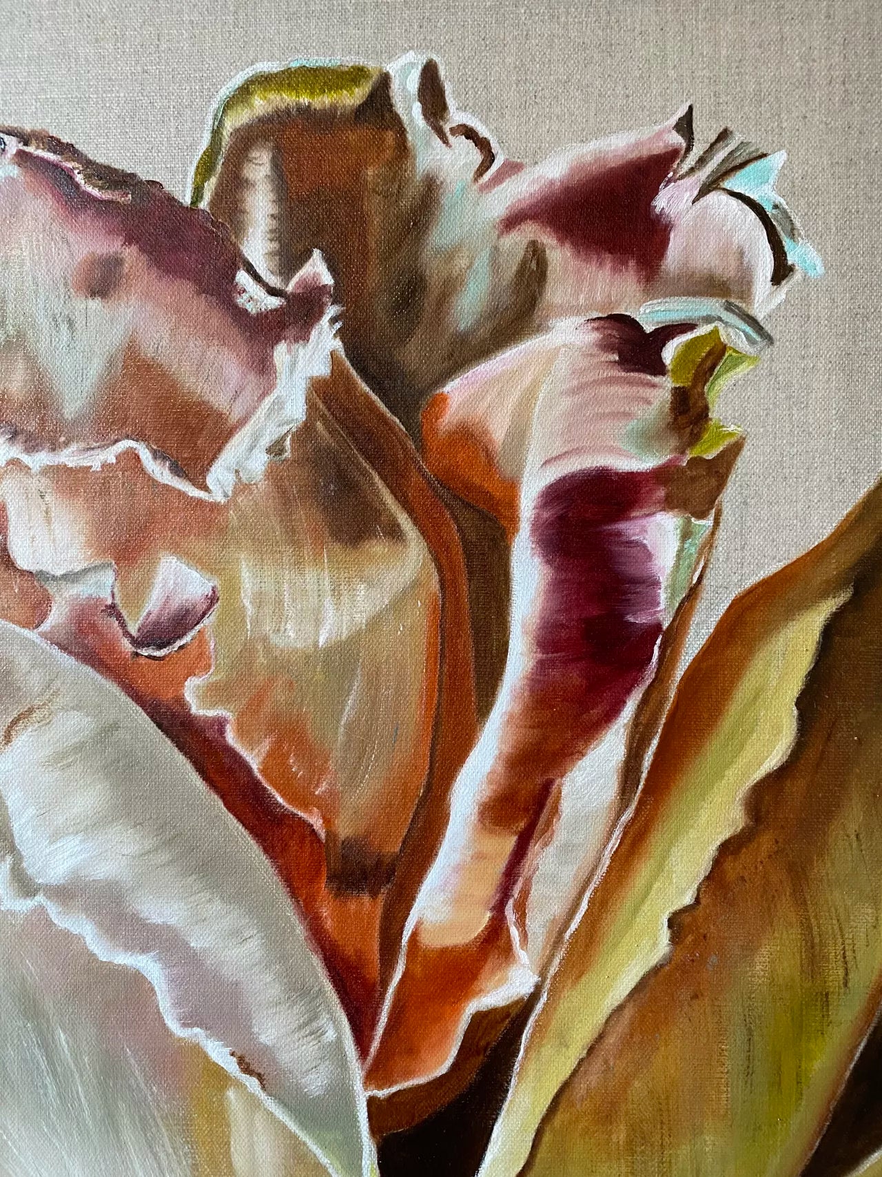 Dupion Rose - Framed