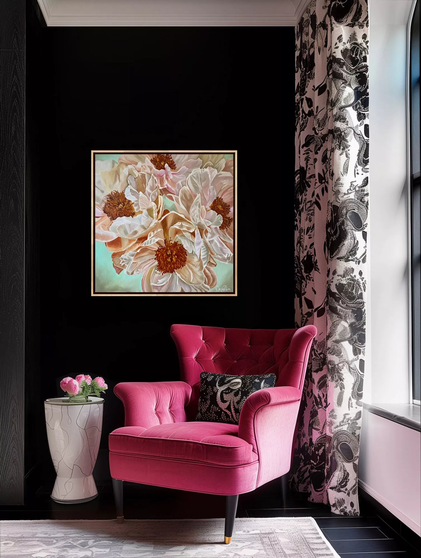 Sienna Blush Peonies - Framed